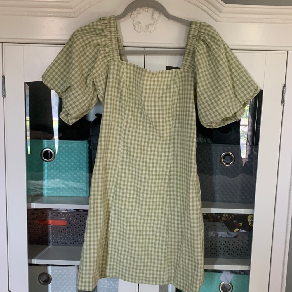 Brandy Melville green gingham dress